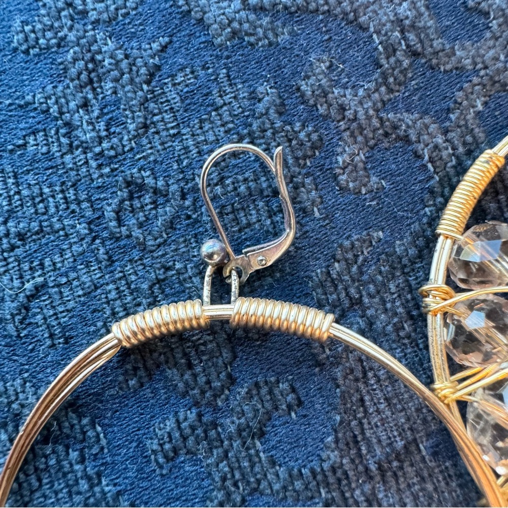 Rory Ashton beaded hoop earrings boutique brand latch closure earrings - Picture 11 of 11